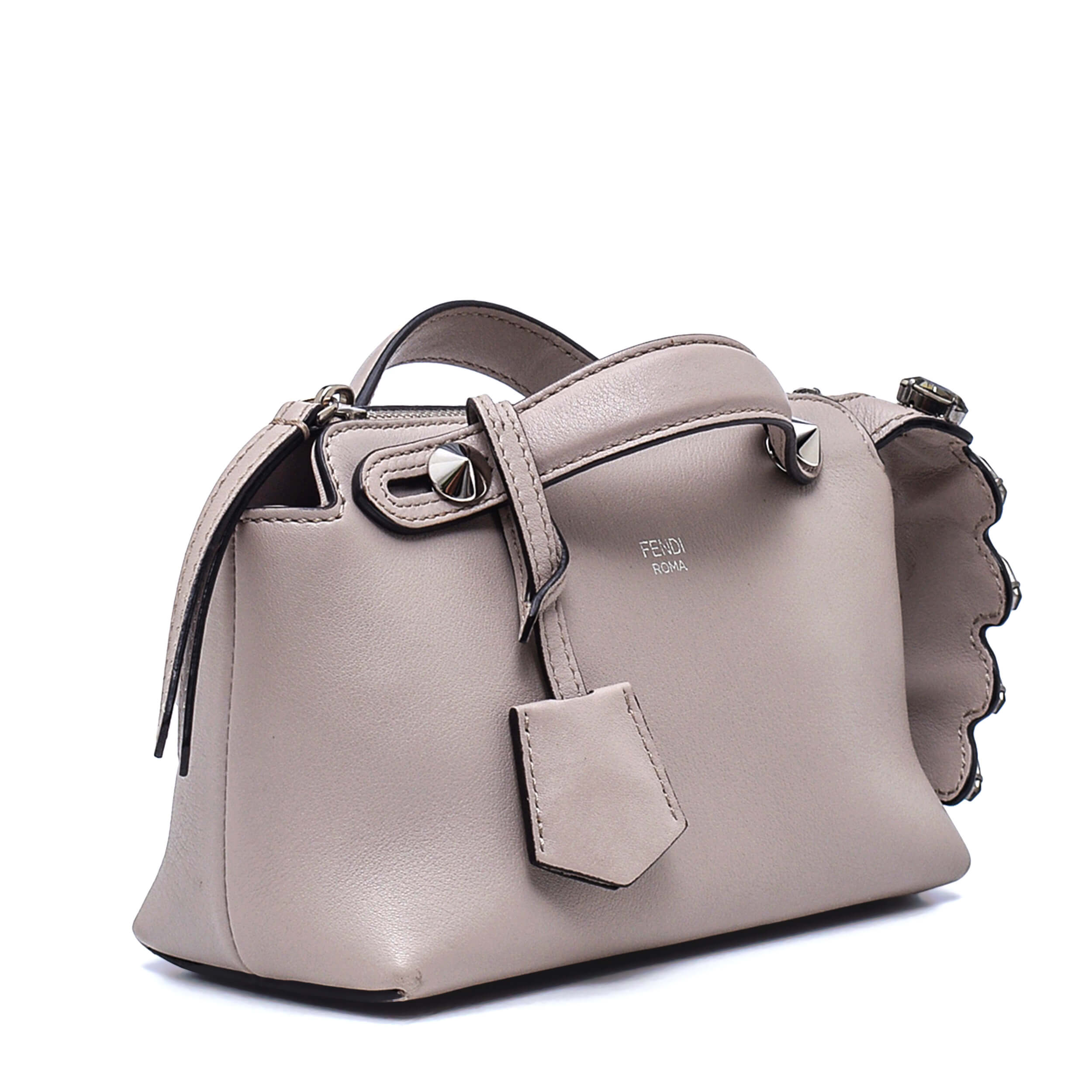 Fendi -Grey Leather Mini By The Way Flower Tail Mini Bag